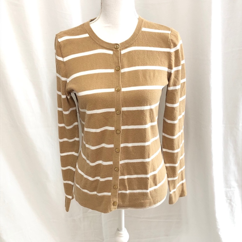Loft Tan & White Cardigan